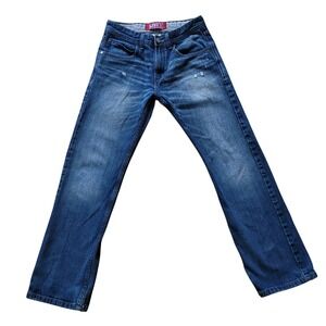 Levi's 514 Slim Straight Jeans Blue Distressed Womens‎ 28x28